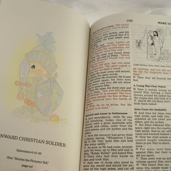 Precious Moments, Bible KJV Red Letter, 3 Coloring Books - Picture 4 of 15